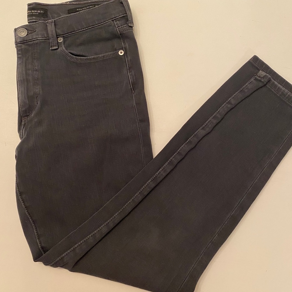 Banana Republic Gray High Rise Skinny Jeans